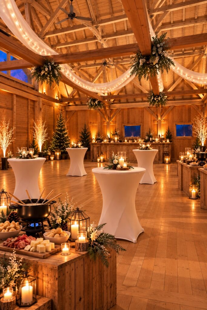 decoration mariage à la ferme de gy décoration cocktail hiver