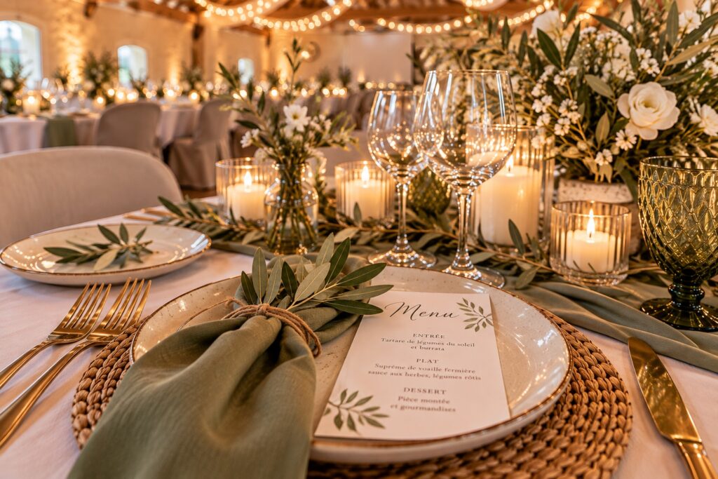 decoration marriage à la ferme de gy décoration de l'assiette et réalisation du menu
