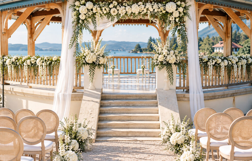 mariage au palace de menthon saint bernard décoration d'une cérémonie laique