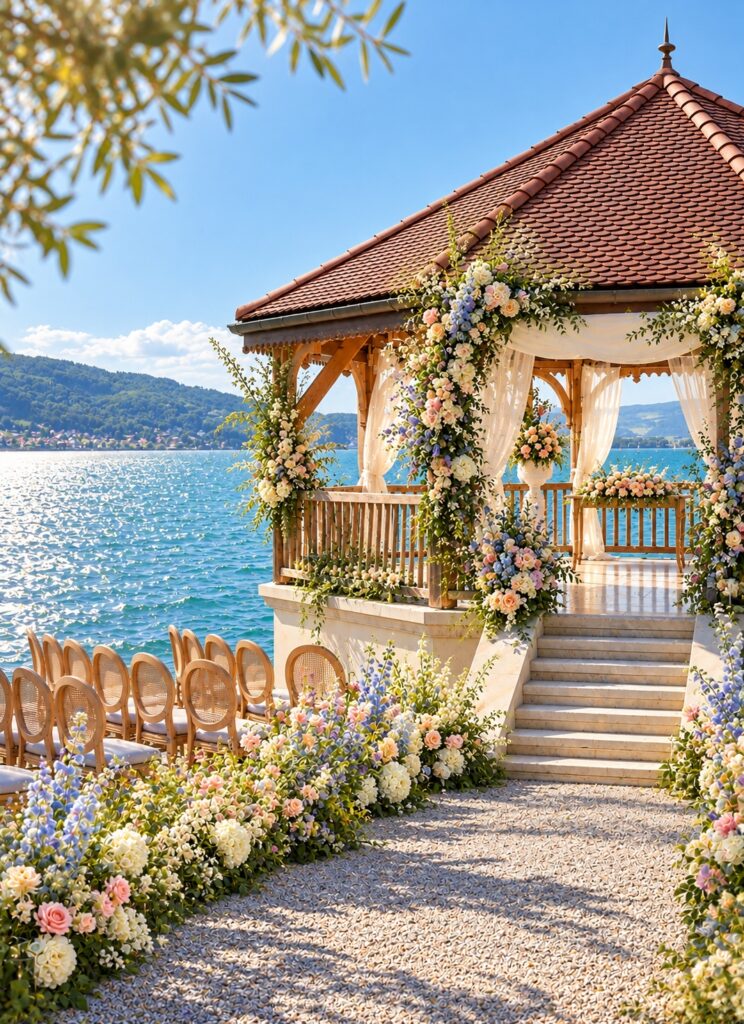 decoration mariage au palace de menthon saint bernard ceremonie