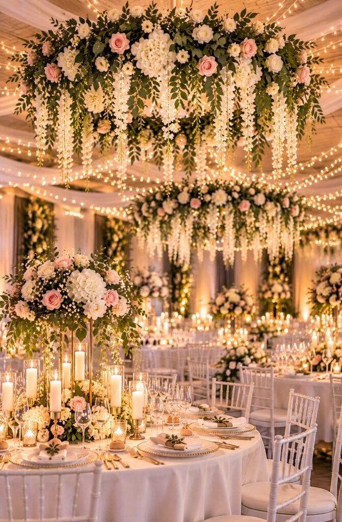 decoration mariage au palace de menthon saint bernard