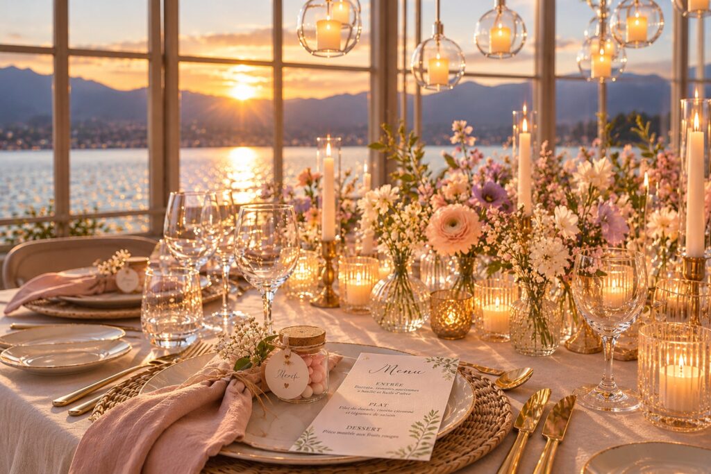 decoration mariage Haute Savoie : mariage au palace de menthon