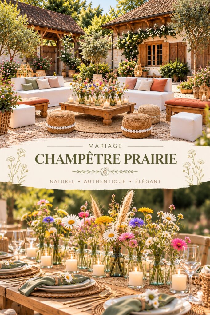 location décoration mariage Annecy et en haute savoie thème prairie
