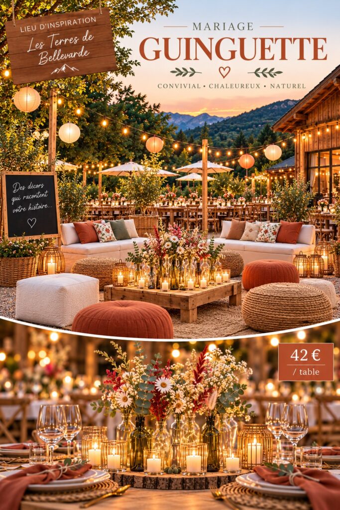 location décoration mariage Annecy et Haute Savoie thème guinguette
