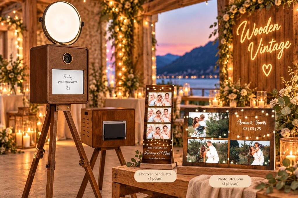 location photobooth borne en bois Annecy